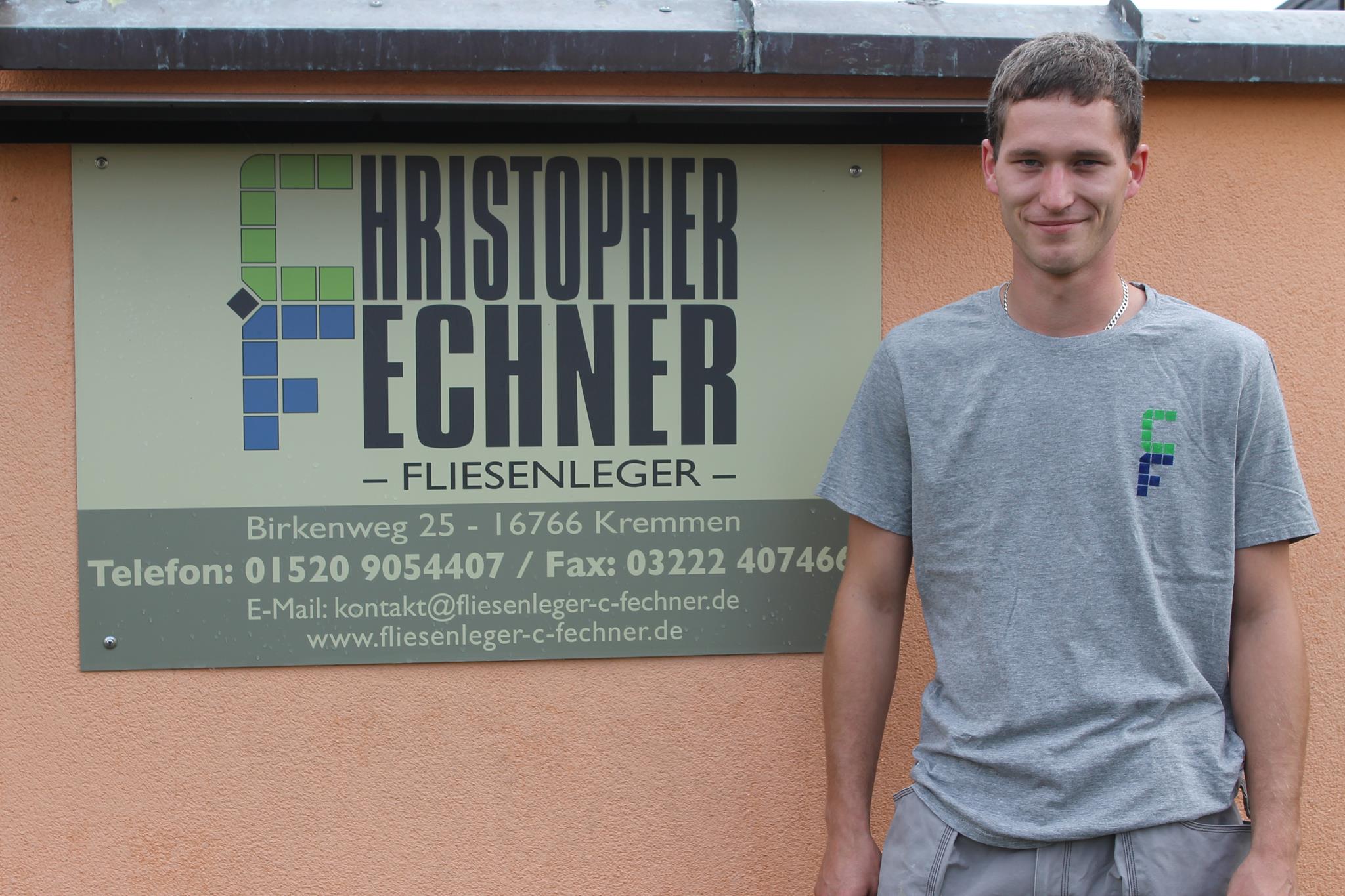 Portrait Christopher Fechner - Geschäftsführer und Fliesenleger aus Kremmen